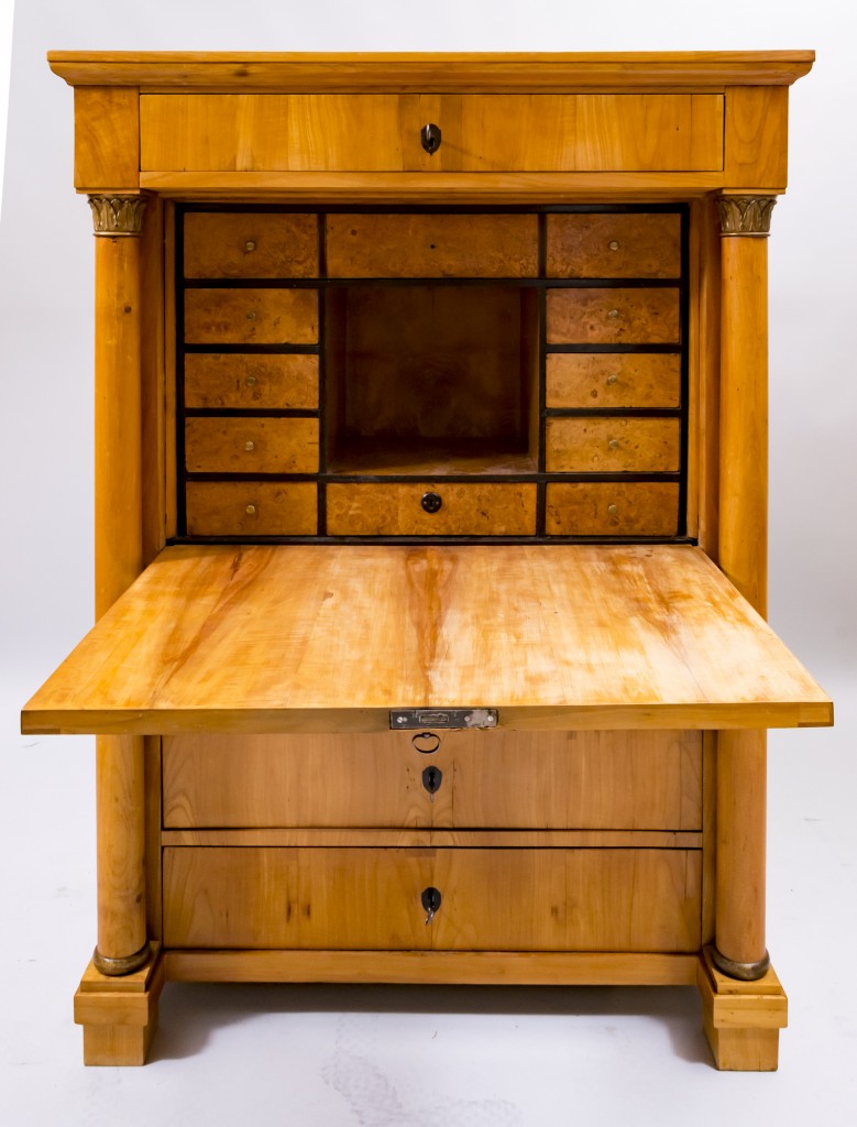 Biedermeier Sekretär Kirschbaum massiv und furniert 1820 - Antiquitäten ...